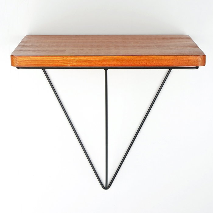 Hanah Home Wr037 Estantería Decorativa de Pared de Madera y Metal Nogal y Negro Hanah Home Wr037 Estantería Decorativa de Pared de Madera y Metal Nogal y Negro